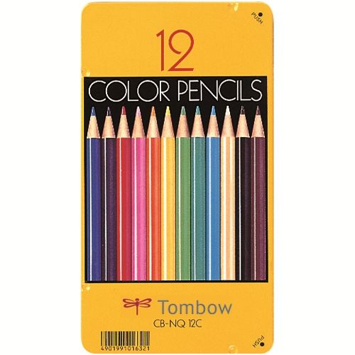 トンボ色鉛筆　缶入　ＣＢ－ＮＱ１２Ｃ　１２色セット
