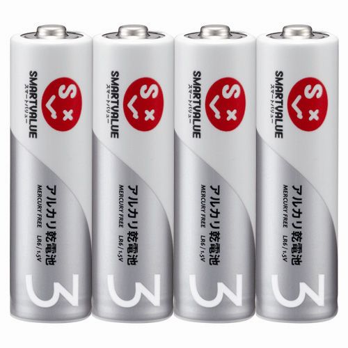 アルカリ乾電池　単３×４本　Ｎ１２３Ｊ－４Ｐ